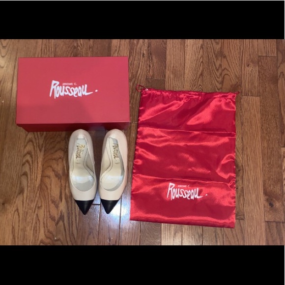 Jerome C. Rousseau Cream & Black Heels - Picture 6 of 7